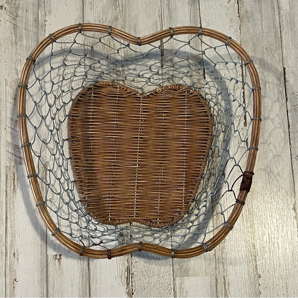 Woven and Wire Apple Shaped Basket